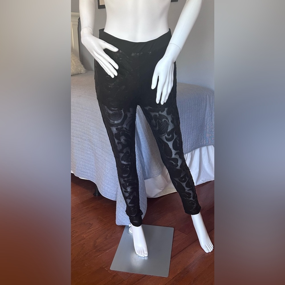 Bebe sequined semi sheer leggings